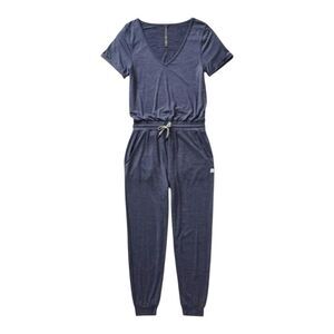 Vuori Azure Heather All Day Romper Jumpsuit Women’s Size Medium Blue Gray V-Neck